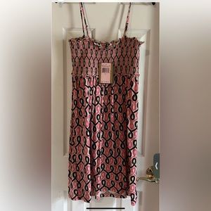 Juicy Couture Pam Gela Sorbet Patricia Smocked Dress Pink Women's Medium NWT